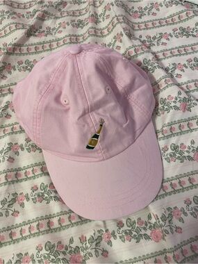 Pink Baseball Cap with Bottle Embroidery